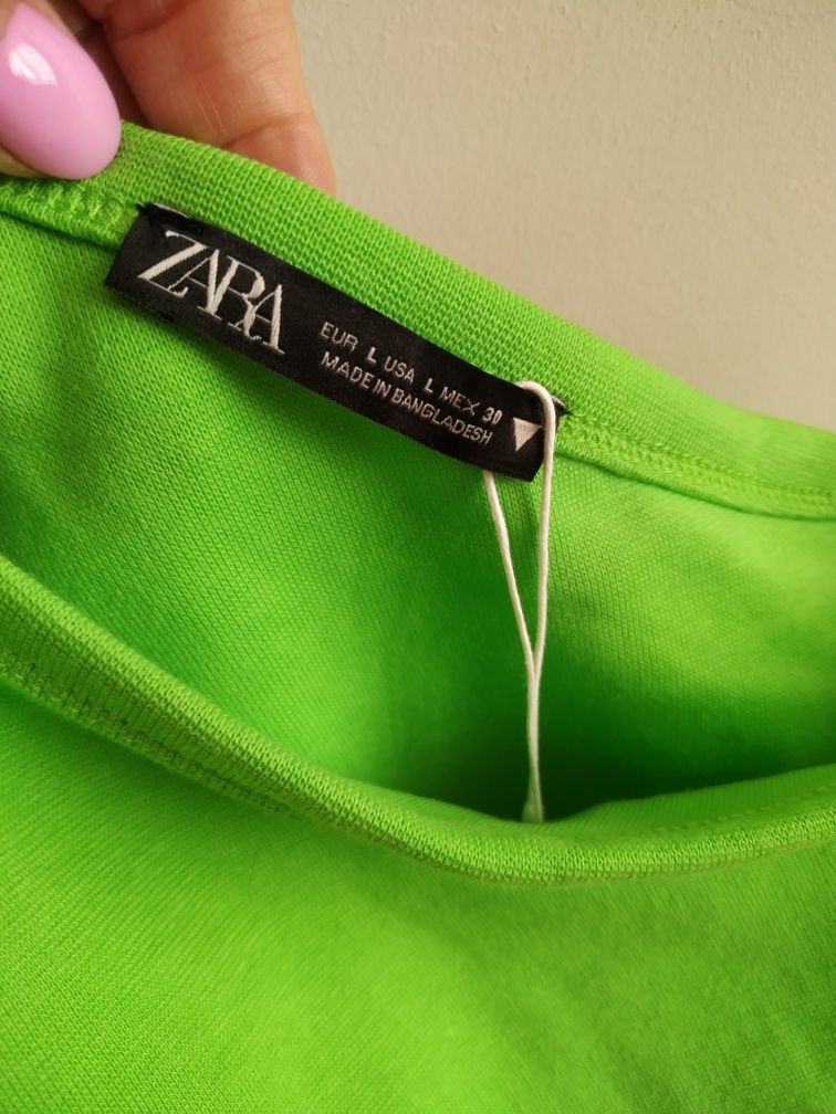 Топ кроп через плече Zara p.L,M