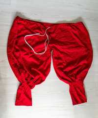 czerwone spodnie lniane - odtwórstwo historyczne