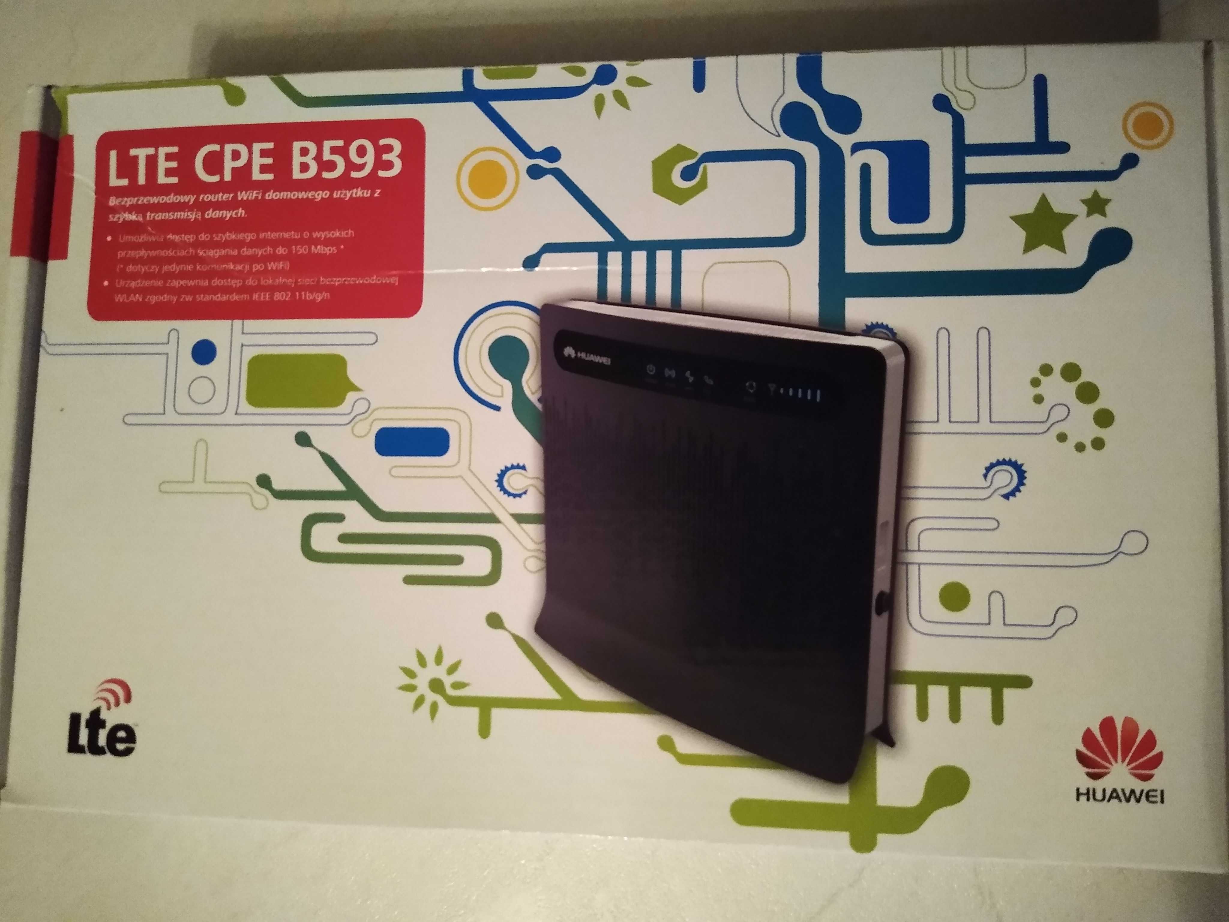 Router Huawei B593s-22 z dodatkowymi zewnętrznymi antenami