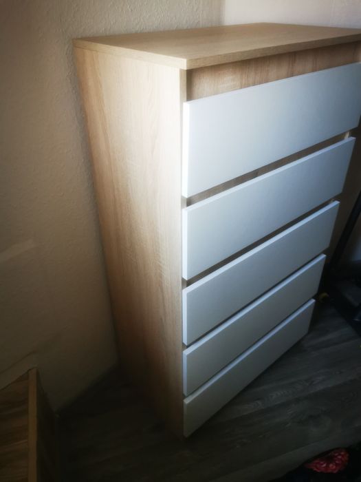 Komoda biały mat  5 szuflad