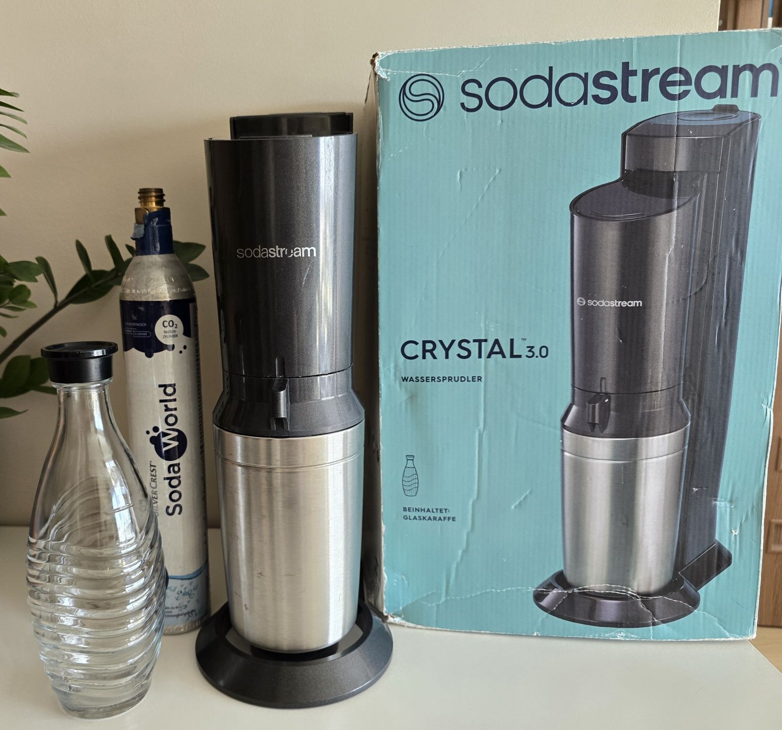 Sodastream Crystal używany, sprawny + karafka + butla CO2