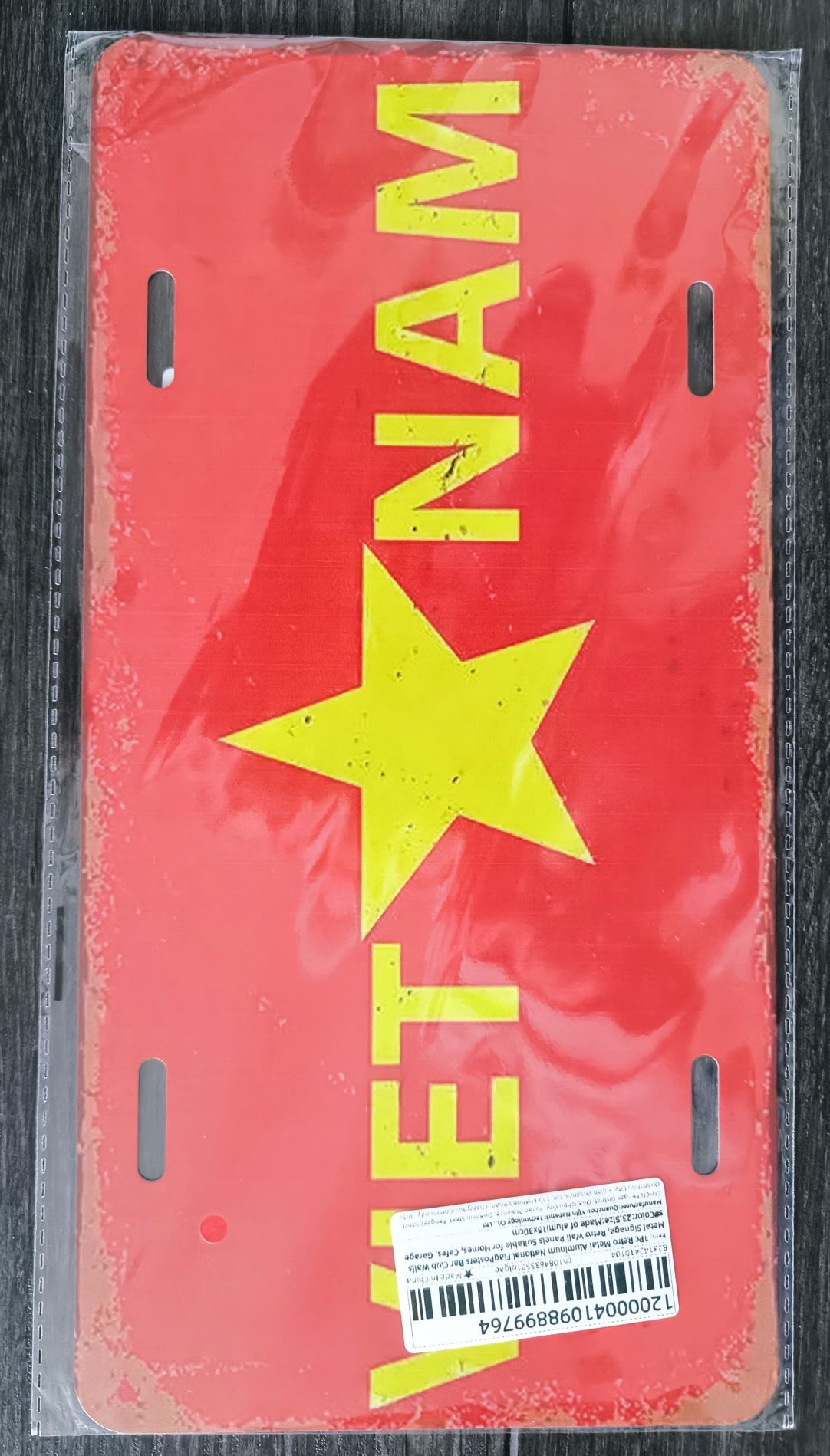 Placa metal de decoraćao vintage Vietnam Cambodja Laos   venda a unida