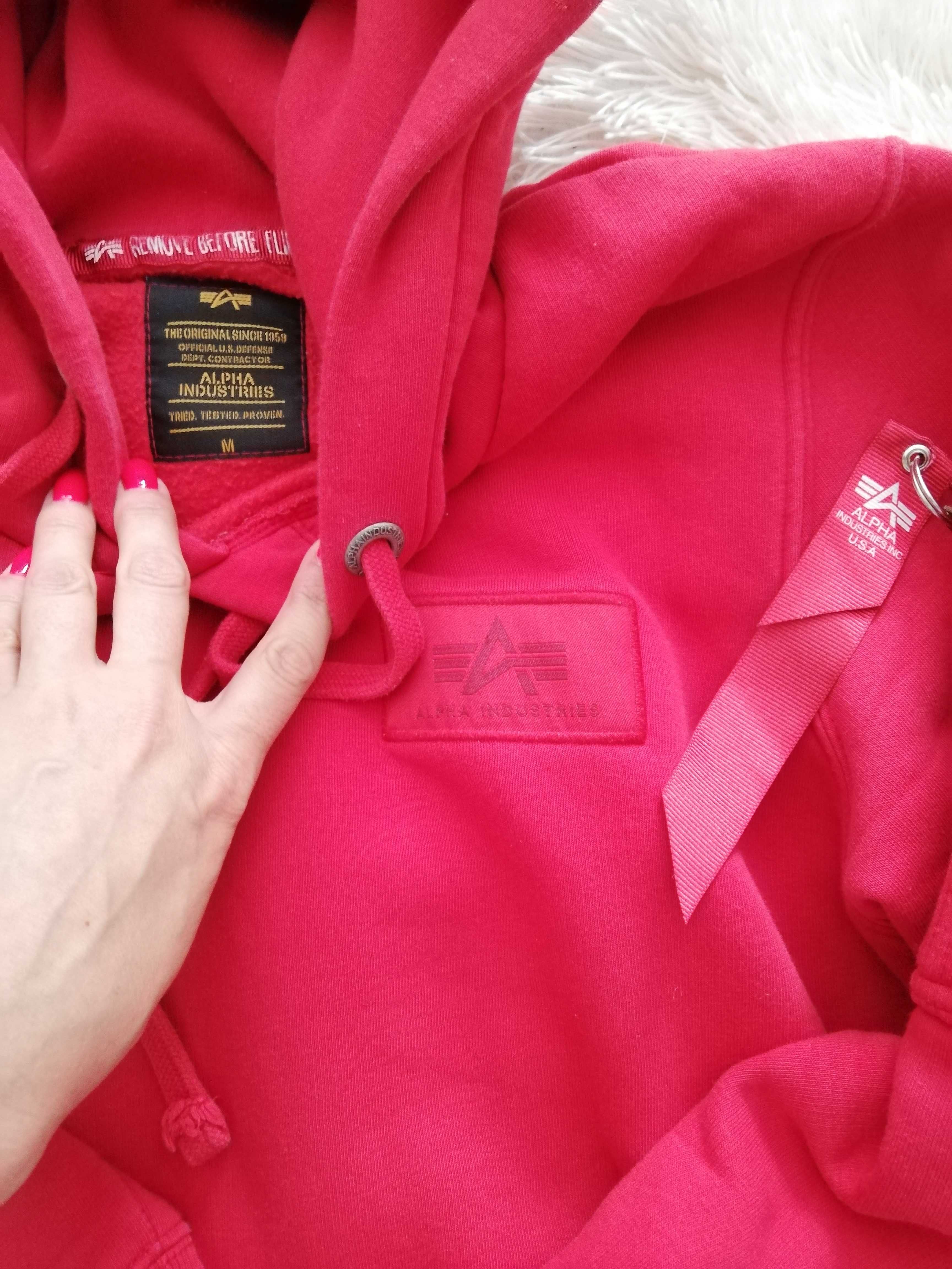 bluza Alpha Industries M 38 czerwona bluza Alpha Backprint Hoodie M 38