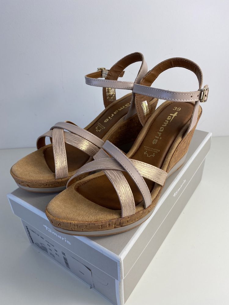 Buty damskie sandały na platformie Tamaris r.39 skóra naturalna