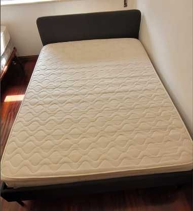 Cama de Casal com colchão, oferta guarda roupa e cômoda