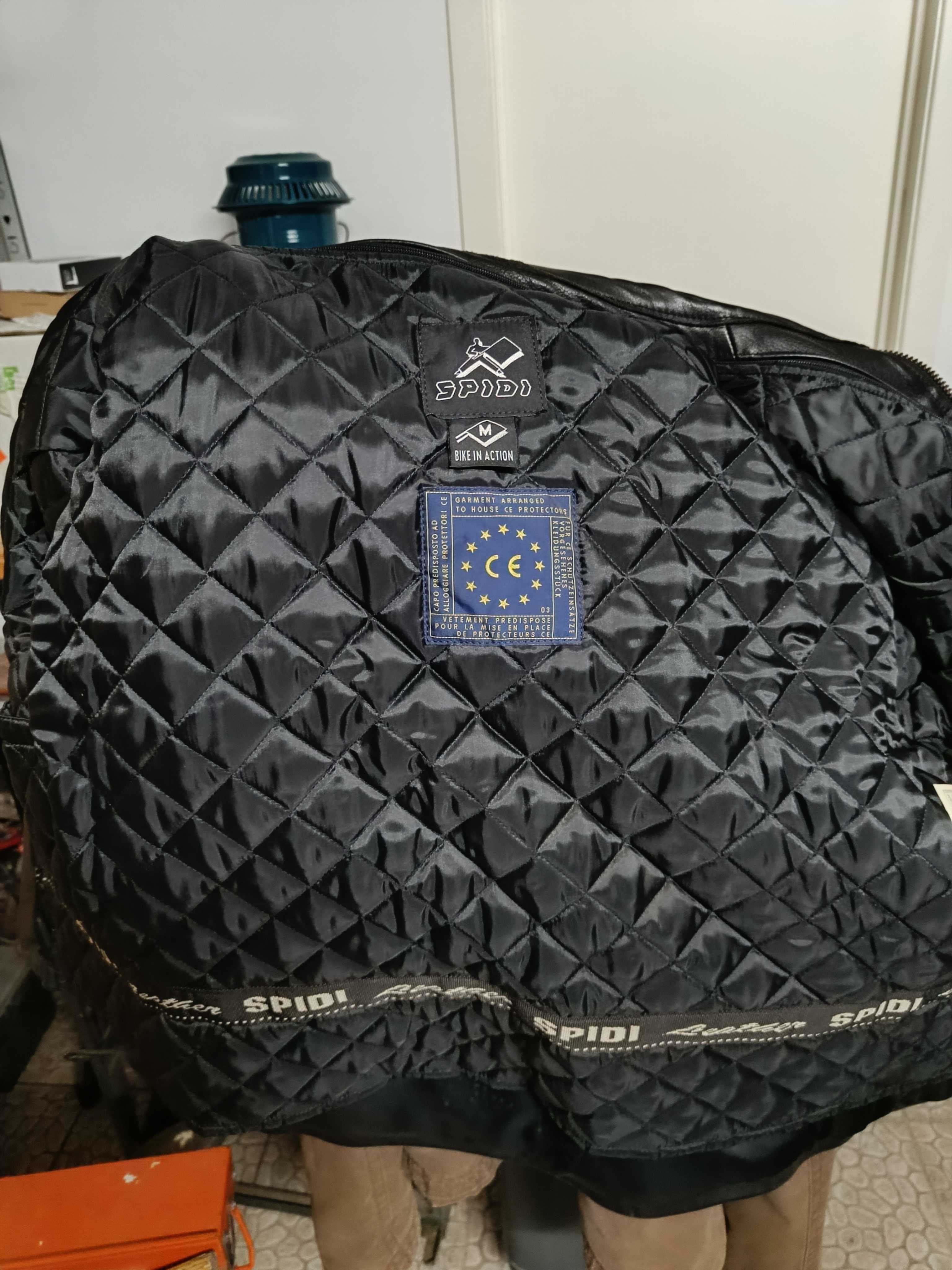 Blusão Motard em cabedal marca Spidi + Capacete clássico + ofertas