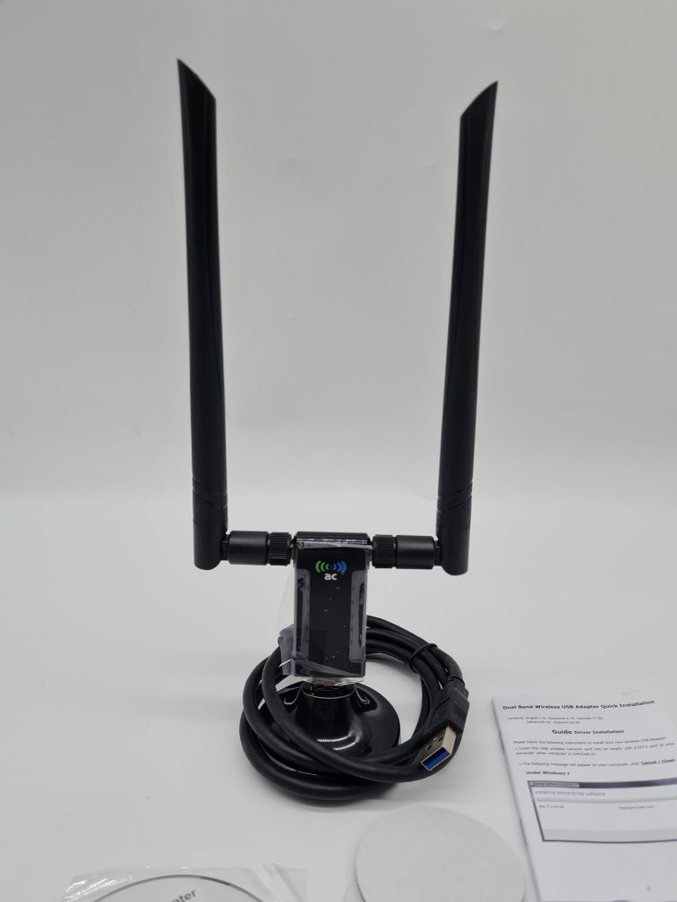 Karta sieciowa zewnętrzna AC1200 5dBi 1200Mb/s dwupasmowy adapter Wi-F