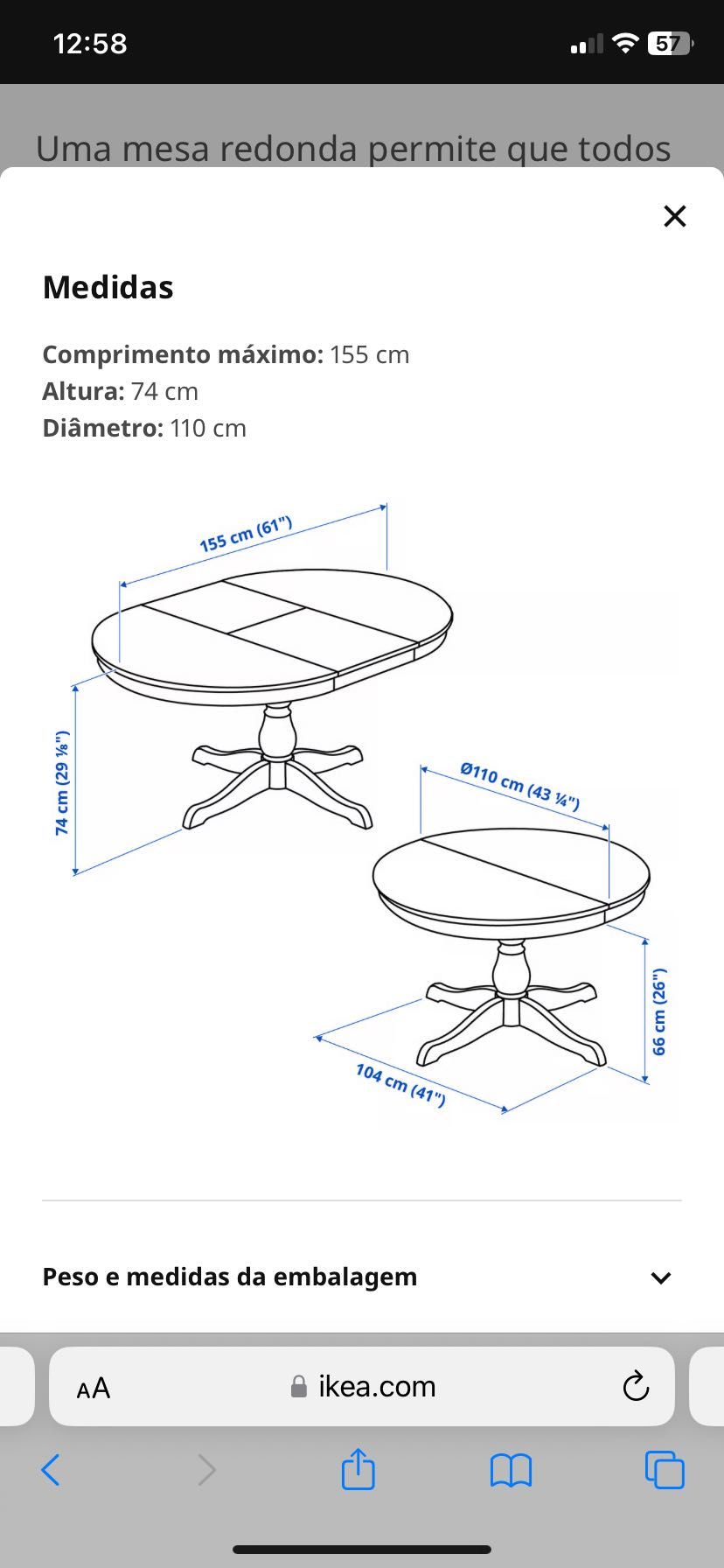 Mesa extensível Ingatrop branca e duas cadeiras Ingolf - IKEA
