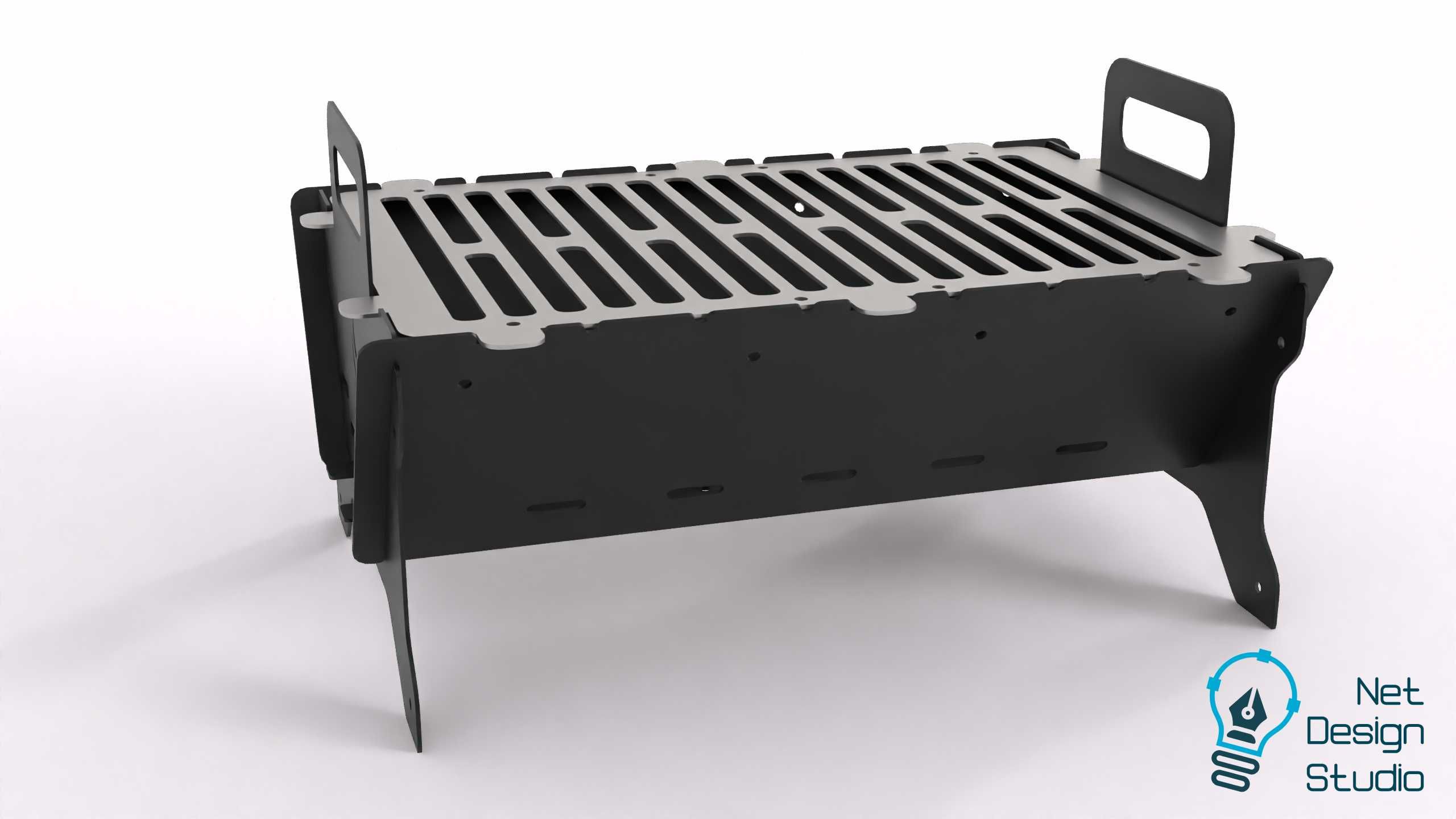 Grill składany, projekt CNC, pliki DXF oraz PDF