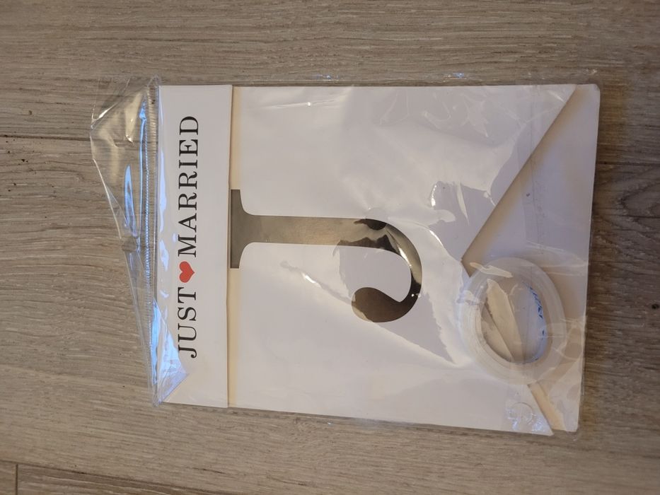 Napis na żyłce JUST MARRIED Nowy