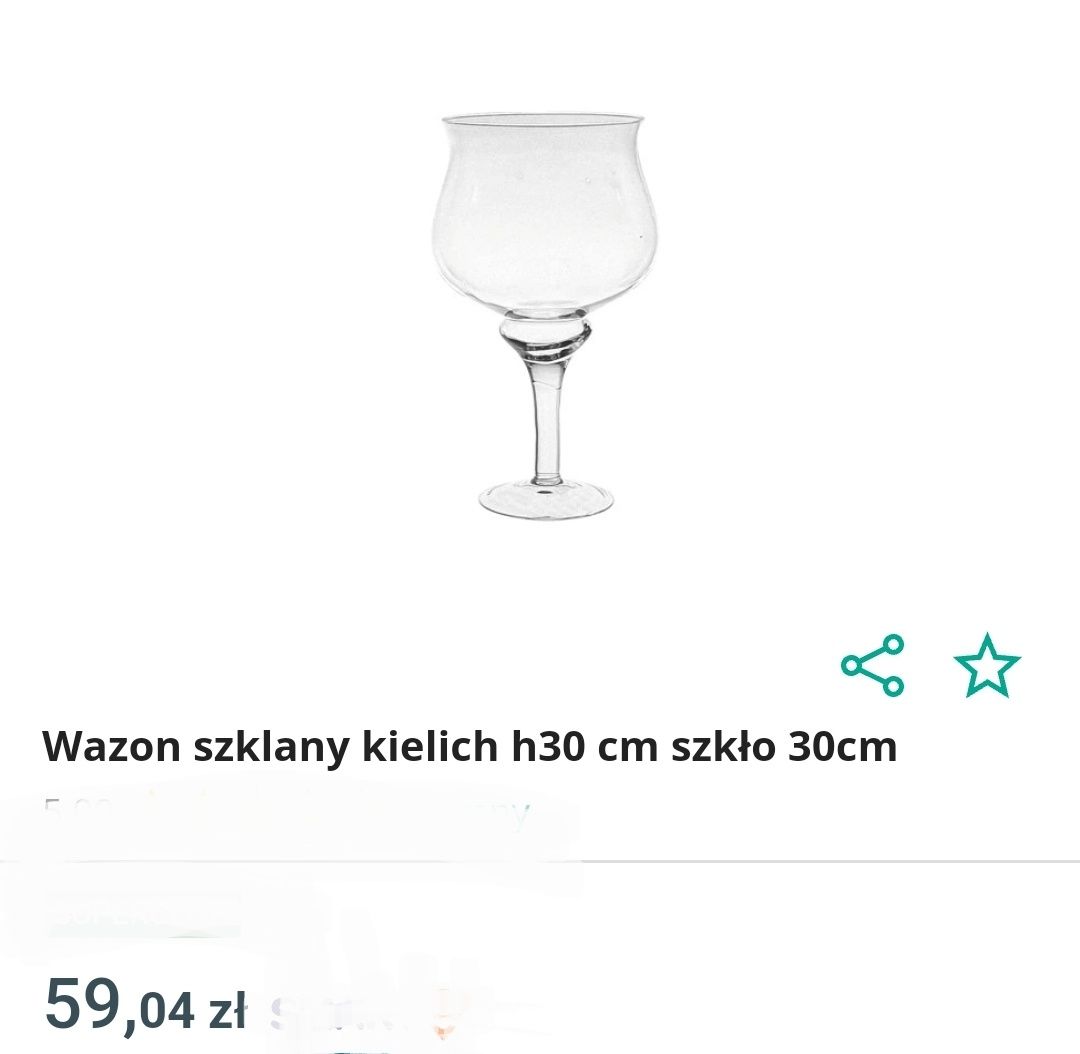 Wazon świecznik kielich 2 szt