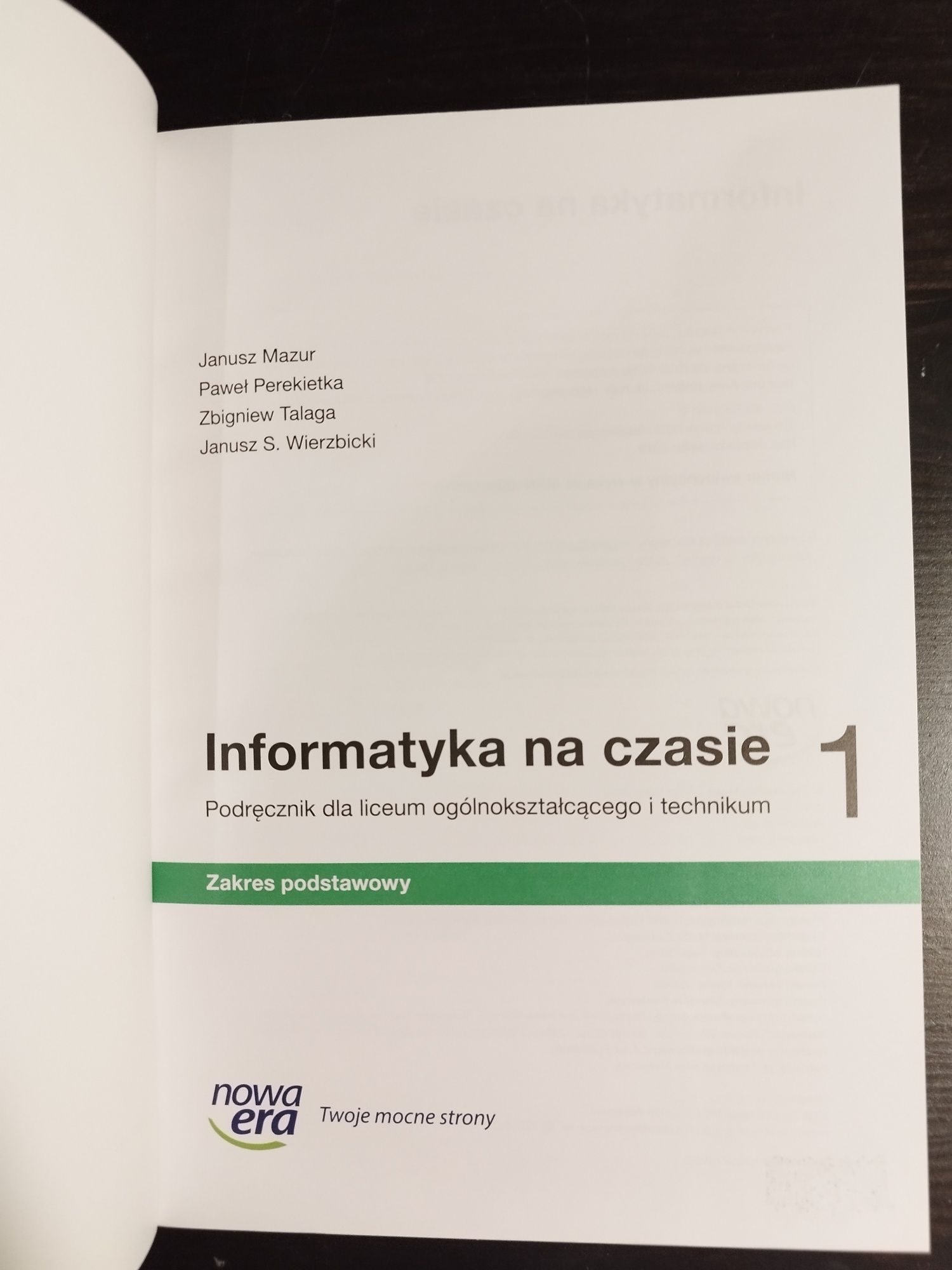Podręcznik "Informatyka na czasie" kl.1 wyd. Nowa Era