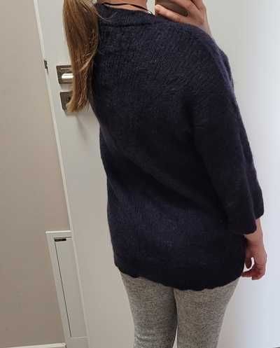 Granatowy sweter / pulower z moherem i wełną, Part Two, L (40)
