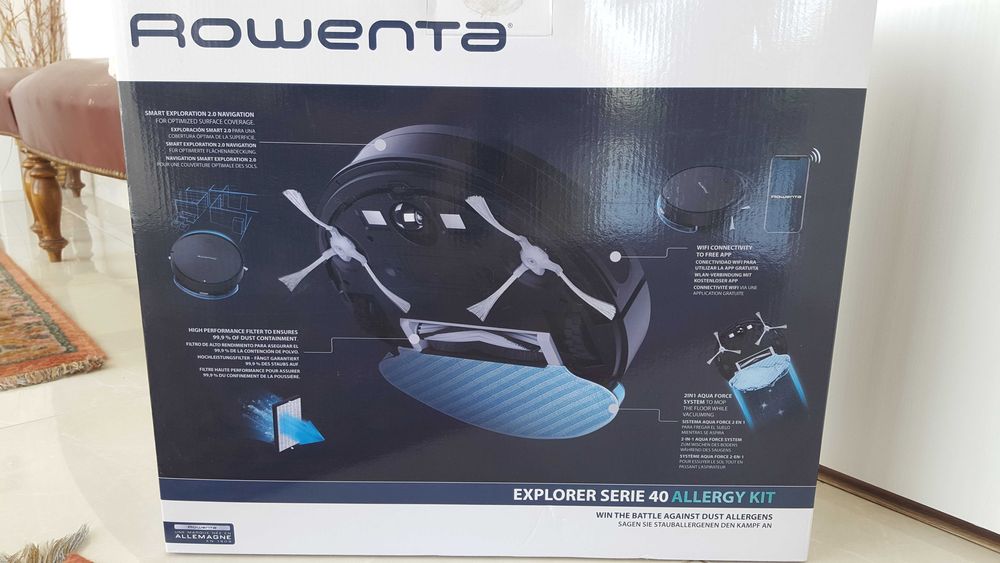 Aspirador robot Rowenta x-plorer S40 Allergy kit -NOVO- aspira e lava