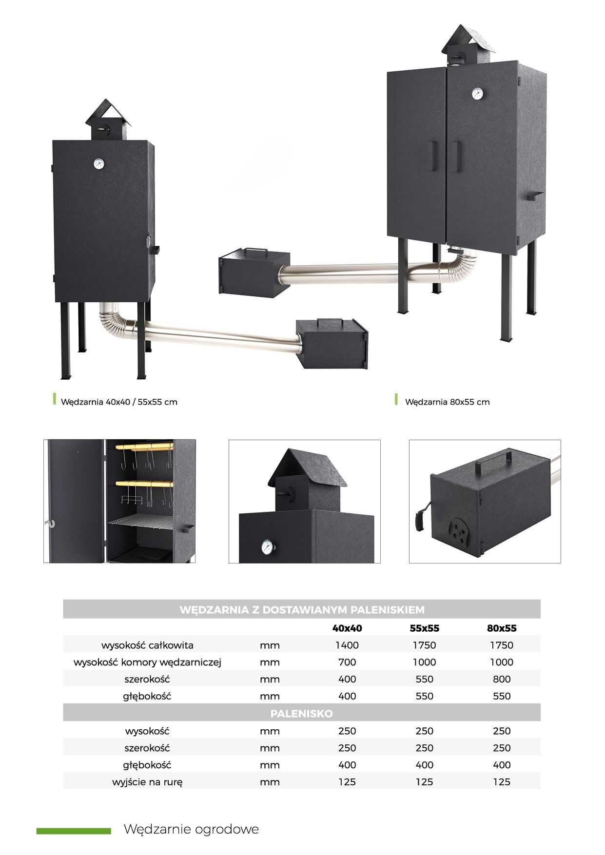 Wędzarnia metalowa duża solidna dwudrzwiowa 80x55x170