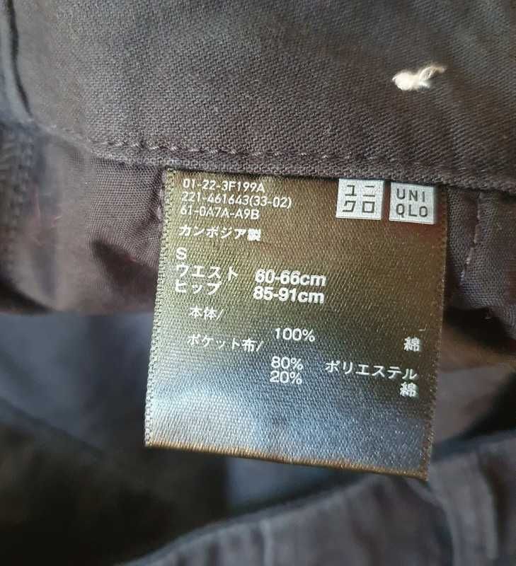 Spodnie uniqlo bojówki cargo czarne joggery