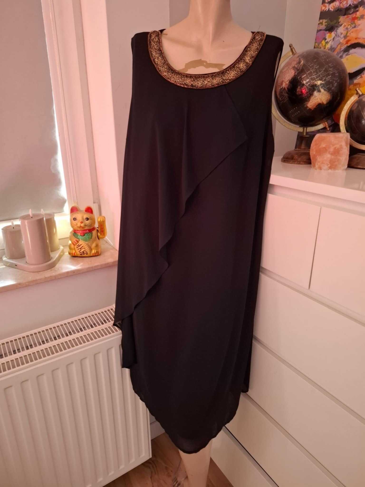 44 XXL Anna Field elegancka czarna sukienka wieczorowa letnia na lato