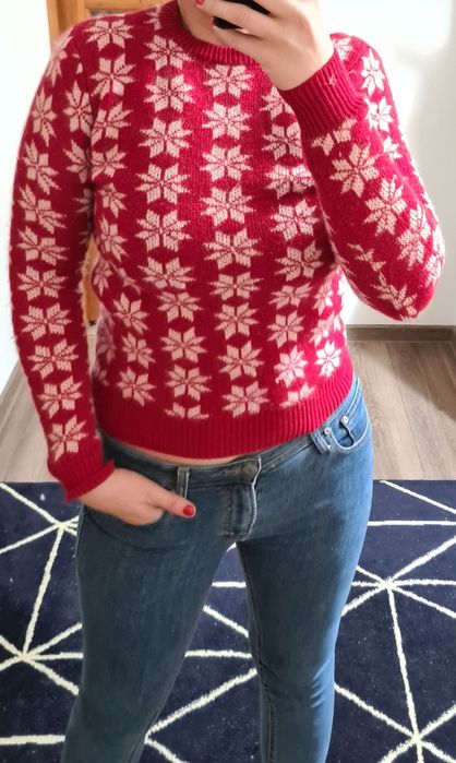 Przecudny sweter sweterek z wełną lambswool wool