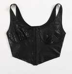 Top / kamizelka czarny krokodyl plus size