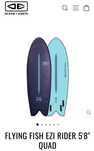 Prancha Quad Soft Board Surf Ocean Earth Flying Fish Como nova