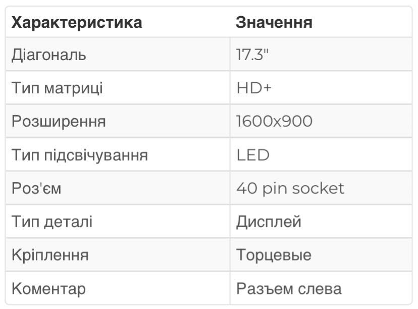Матриця LTN173KT02 Samsung