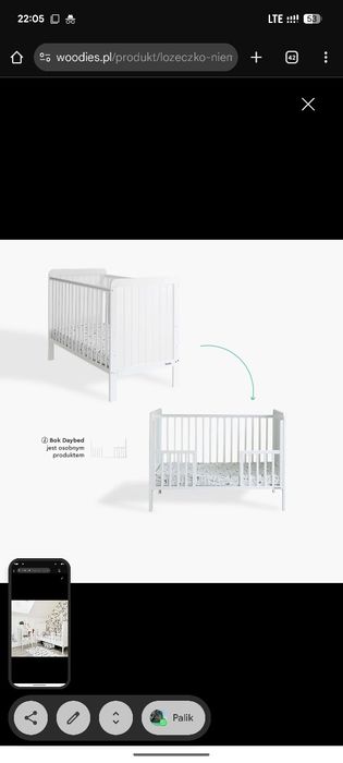 Łóżeczko niemowlęce dziecięce woodies 120x60 z metaracem  stan idealny
