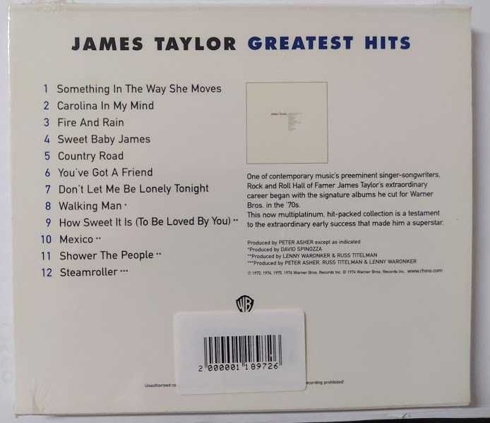 NOVO - James Taylor's Greatest Hits -  NOVO E SELADO