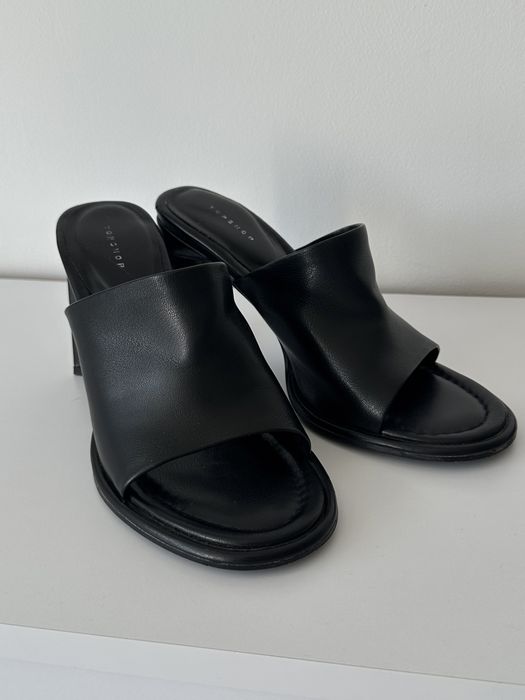 Шкіряні осінні мюлі чорні