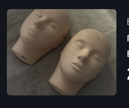 Для нарощеня вій манекен 250