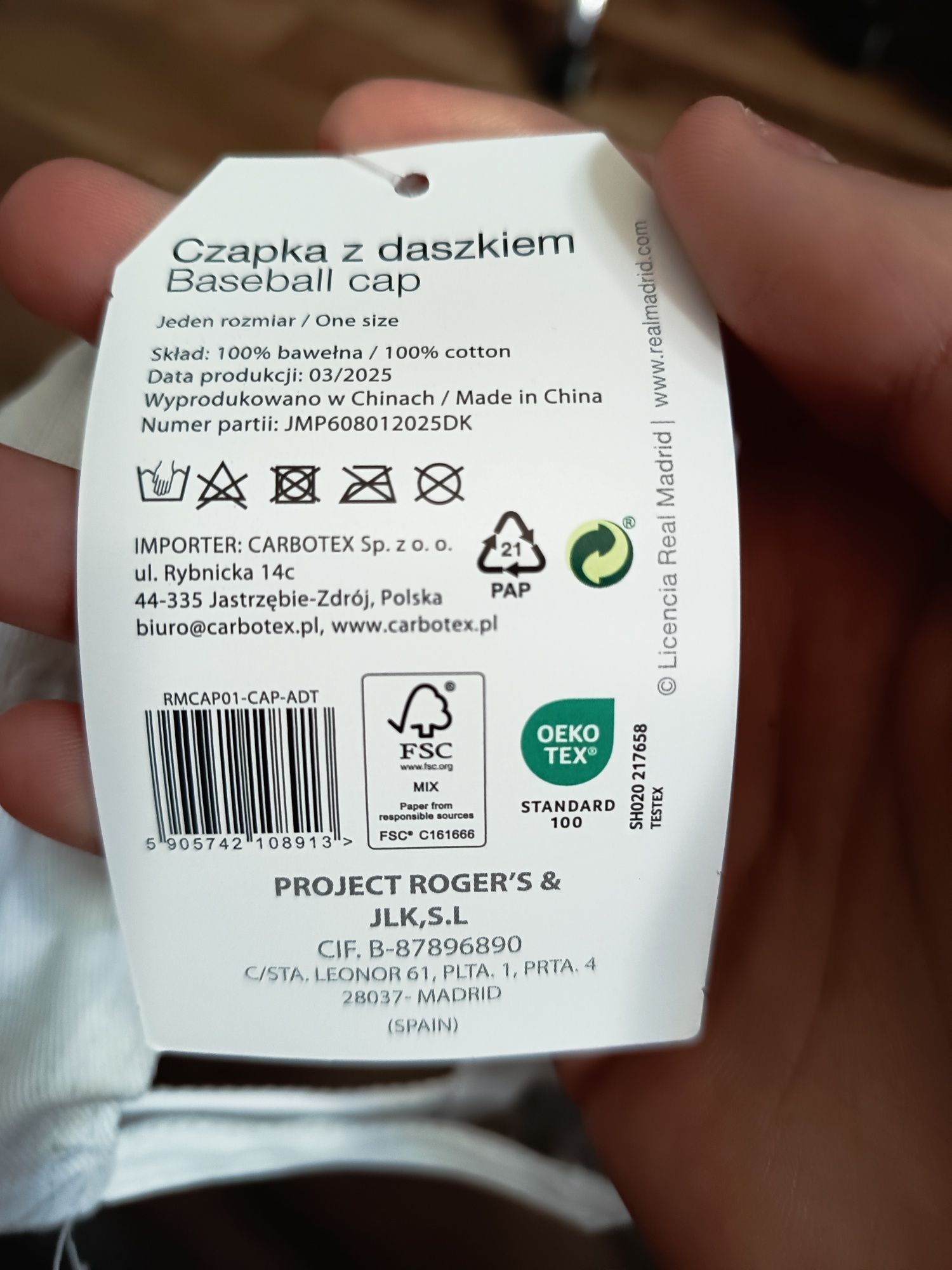 Czapka real madryt