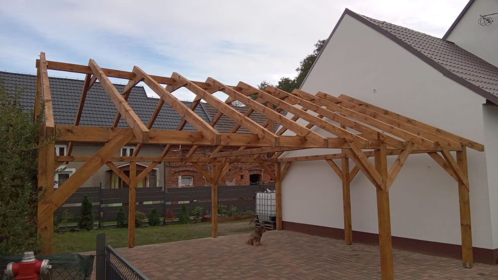 Wiata garażowa drewniana 8 x 6