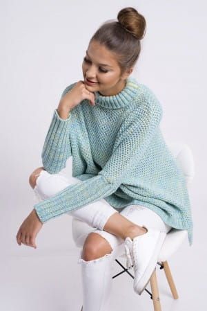 Sweter Bella Duży Uniwersalny Melange Limon