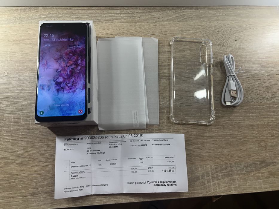 Samsung Galaxy A50 128GB Stan Bardzo Dobry Etui + Szkło + Kabel Gratis