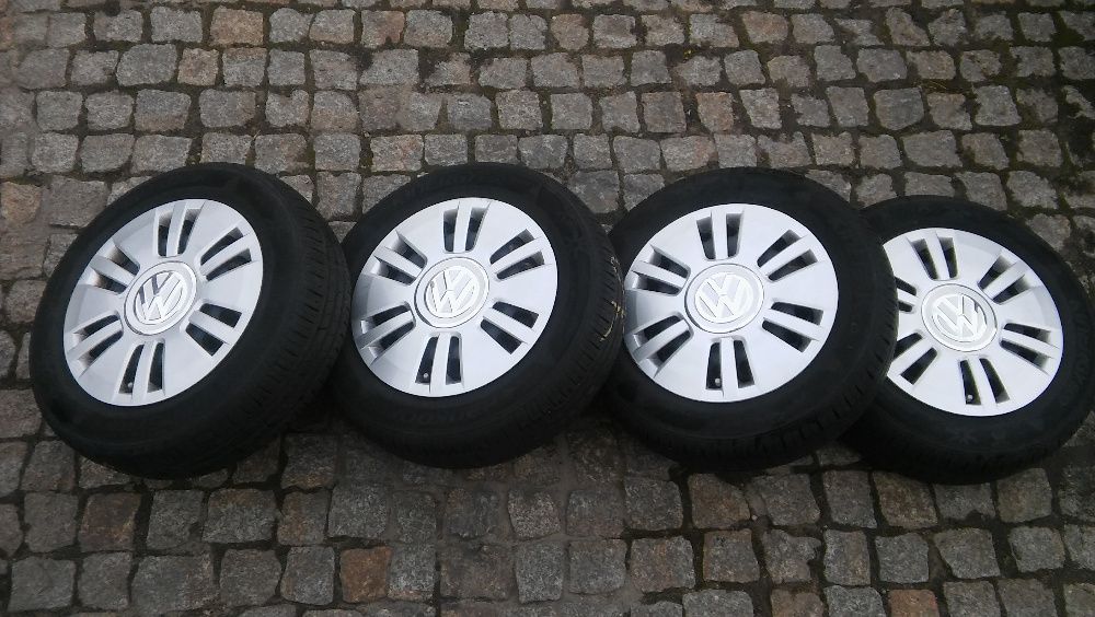 VW UP,1S0,koła x 4 szt,HANKOOK KINERGY,165/70/14+dekle,LATO,5-6mm,2915