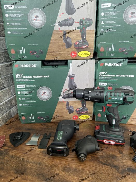 Акумуляторний шуруповерт, мультитул, 4 в 1 Parkside Німеччина