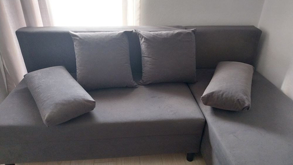 Narożnik z funkcją spania IKEA szary STAN IDEALNY