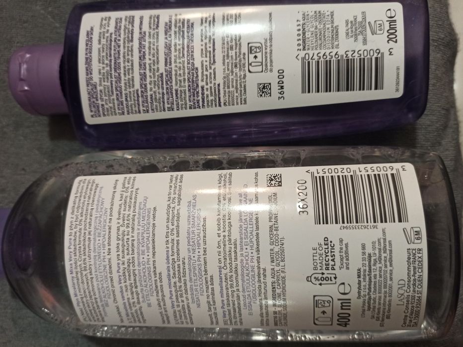 Płyny micelarnye Mixa i L'Oreal