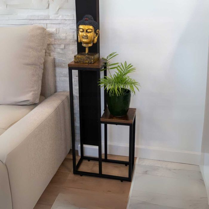 KWIETNIK METALOWY LOFT 67 cm Czarny Stojak na Kwiaty i Rośliny OKAZJA