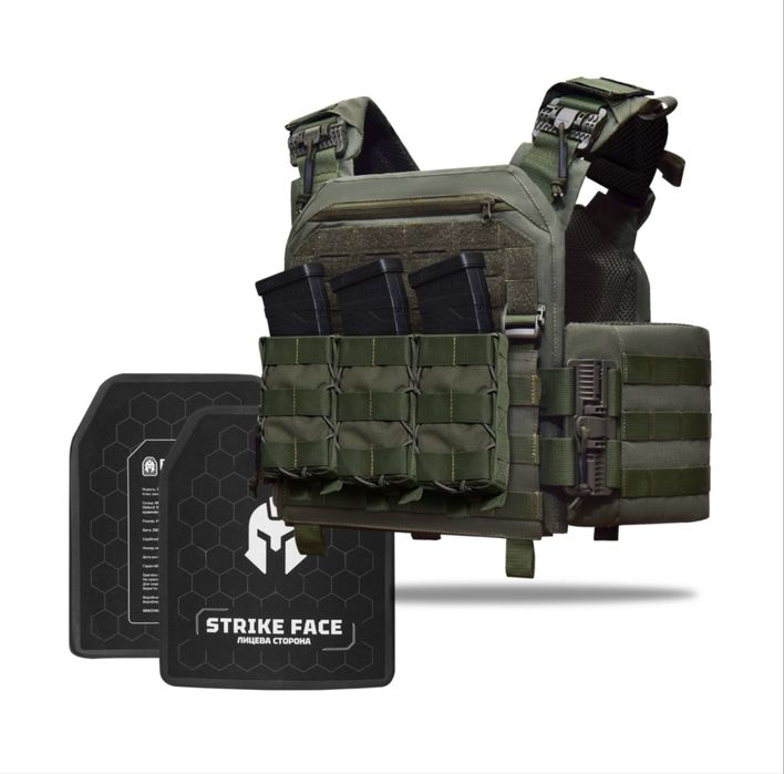 Бронежилет 6клас. Керамічні плити, плитоноска, підсумки під АК 3 шт.
