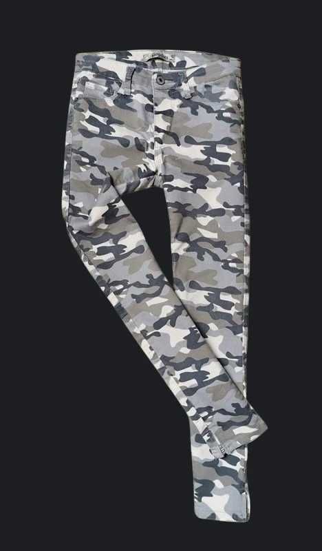 Spodnie Moro Beżowe Khaki Bawełna Modne Punk Rock Army Retro 36 S