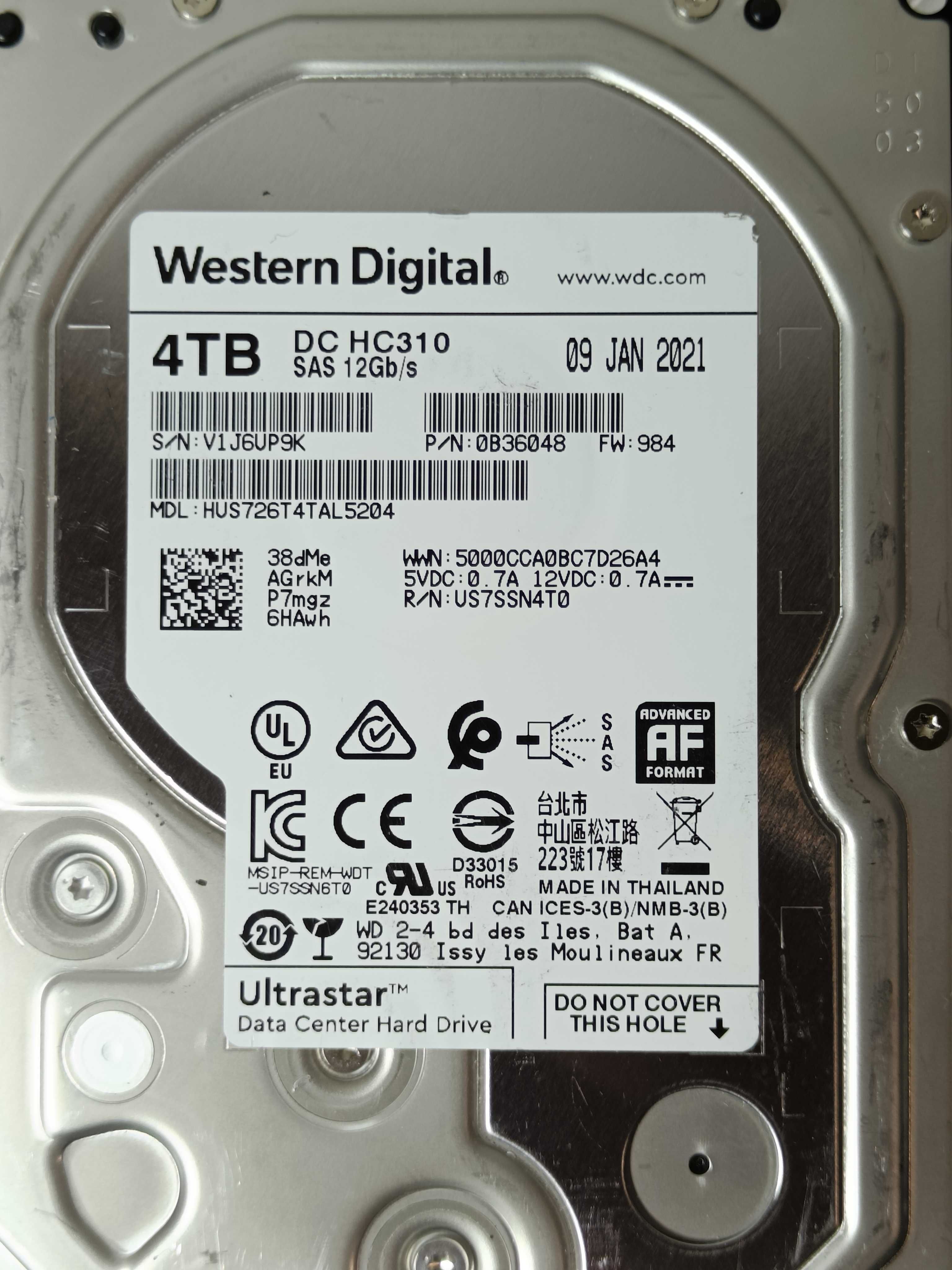 Серверний Хард Диск HDD Western Digital 4TB SAS 12GB/s 3.5 2021 рік