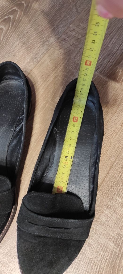 Туфли лоферы черные замш натуральные 38
