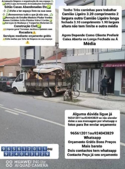 Faço cargas e entulho madeira Pladur monos