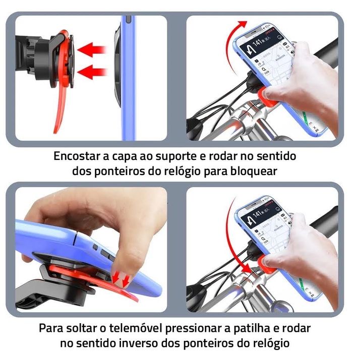 Suporte telemóvel universal compatível moto