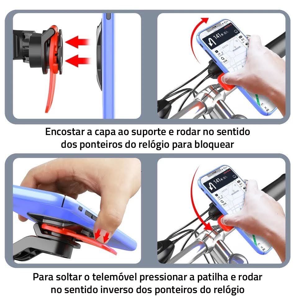 Suporte telemóvel universal compatível moto scooter bicicleta