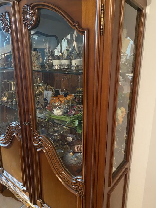 Conjunto completo de sala em madeira cerejeira