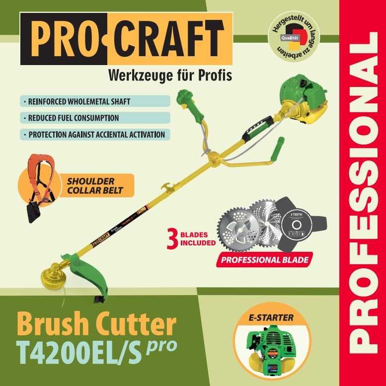 Бензокоса Procraft T4200EL/S Pro (Электростарт, разборная штанга)