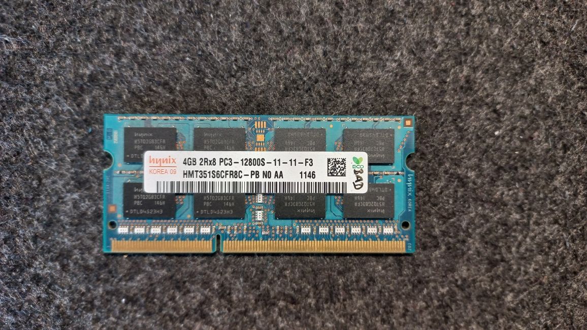 Memoria RAM DDR3 PC3-12800S 4Gb 1600MHz Portatil