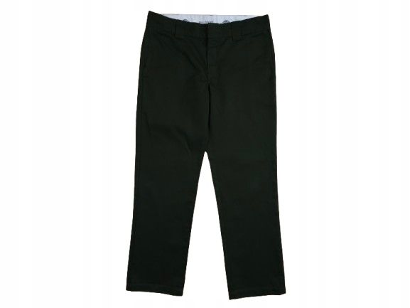 DICKIES Slim Straight Spodnie Chinos Zielone Męskie Logowane r. 33/32