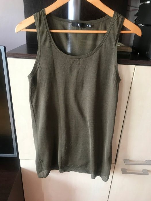 Tunika koszulka t-shirt Khaki 38 M modna